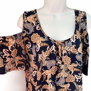 Naïf Cold Shoulder Paisley Printed Blouse